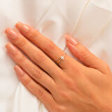 0.50CT Oval Sade Minimal Pırlanta(Signty Taşlı)Tasarım Gümüş Tektaş-Pırlanta Oval Gümüş Tektaş Yüzük