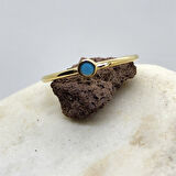 Gümüş Yüzük - Lal Sade 0.20CT Firuze Tektaş Yüzük-Tasarım Minimal Parlak Gündelik Gümüş Tektaş Yüzük