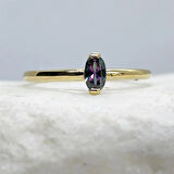 Gümüş Yüzük - 0,40CT Aleksandrit Tektaş Gümüş Yüzük-Tektaş Kadın Gümüş Yüzük-Tasarım Yüzük