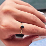 Gümüş Yüzük - 0,40CT Aleksandrit Tektaş Gümüş Yüzük-Tektaş Kadın Gümüş Yüzük-Tasarım Yüzük