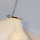 Gümüş Yüzük - 0.25 CT Pırlanta Montörü (Firuze) Taşlı Kare Kol Tasarım 925 Ayar Gümüş Tektaş Yüzük