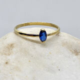 Gümüş Yüzük - 0.40 CT Safir Tektaş Gümüş Yüzük-Safir Tektaş Kadın Gümüş Yüzük-Safir Gümüş Yüzük