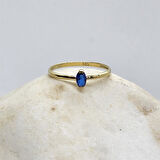 Gümüş Yüzük - 0.40 CT Safir Tektaş Gümüş Yüzük-Safir Tektaş Kadın Gümüş Yüzük-Safir Gümüş Yüzük