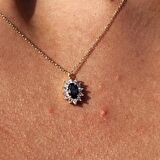 0,95 CT Aleksandrıt 0,25 CT Pırlanta (Signity) Taşlı Anturajlı Vintage 14 Ayar Altın Tasarım Kolye