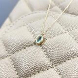 1.05 CT Green Topaz Sade 14 Ayar Altın Tasarım Modern Kolye-Green Topaz Kolye Tasarım Hediye Kolye