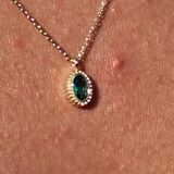 0,50CT Zümrüt(Yeşim Taşı)Sade Minimal Tasarım 925 Ayar Gümüş Doğal Taşlı Kolye-Zümrüt Kolye Gümüş