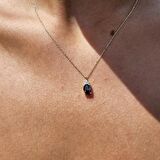 1.10 CT Brown (Smoky)Taşlı 0,15CT Pırlanta(Signty) Taşlı Minimal Tasarım Hediye Tarz 925 Gümüş Kolye