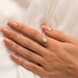 Gümüş Yüzük - 0.80 Karat Pırlanta Monturü Zirkon Taşlı Tasarım Evlilik Teklifi 925 Ayar Gümüş Yüzük