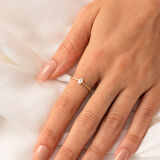 Gümüş Yüzük - Afrodit Eskitme Oval Zirkon Evlilik Teklifi 925 Ayar Gümüş Yüzük-Hediye Gümüş Yüzük