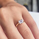 1.10 Karat Pırlanta Signity Swarovski Octagon Pırlanta Montörü Tektaş 14 Ayar Altın Evlilik Teklifi Yüzüğü