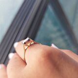 1.10 Karat Smoky Taşlı Octagon Pırlanta Montörü 14 Ayar Altın Evlilik Teklifi Yüzüğü