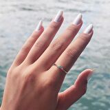 0.30 Karat Tria Pırlanta Montörü Firuze Taşlı 14 Ayar Altın Evlilik Teklifi Yüzüğü