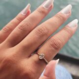 0.35 Karat Signity Swarovski Taşlı Güverseli Tektaş 14 Ayar Altın Yüzük