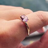 1.10 Karat Yan Sultanayt Taşlı Octagon Pırlanta Montörü 14 Ayar Altın Evlilik Teklifi Yüzüğü