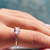 1.10 Karat Yan Sultanayt Taşlı Octagon Pırlanta Montörü 14 Ayar Altın Evlilik Teklifi Yüzüğü