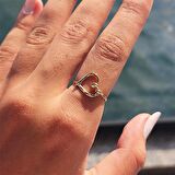 Helezon Kalp Tasarım Modern Tasarım Taşsız 14 Ayar Altın Yüzük