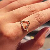 Helezon Kalp Tasarım Modern Tasarım Taşsız 14 Ayar Altın Yüzük