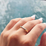 Gümüş Yüzük - Love Kalın Çizgi Taşsız Modern Tasarım 925 Ayar Gümüş Eklem Yüzük