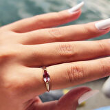 Gümüş Yüzük - Sadakat Yemini Zultanit Taşlı Evlilik Teklifi Yüzüğü 925 Ayar Gümüş Mekik Yüzük