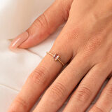 Gümüş Yüzük - 0.90 Karat Zultanit Tektaş Evlilik Teklifi Pırlanta Montörü 925 Ayar Gümüş Tarz Yüzük