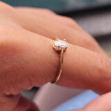 0.90 Karat Signity Swaroski Tektaş Evlilik Teklifi Pırlanta Montörü Tektaş 925 Ayar Gümüş Tarz Yüzük