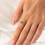 Gümüş Yüzük - 0,60 Karat Mistik Topaz Taşlı Kalp Tektaş Evlilik Teklifi 925 Ayar Gümüş Yüzük