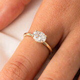 Gümüş Yüzük - 1.10 Karat Yan Swarovski Taşlı Octagon Taş Kesim 925 Ayar Gümüş Evlilik Teklifi Yüzüğü