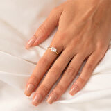 Gümüş Yüzük - 1.10 Karat Yan Swarovski Taşlı Octagon Taş Kesim 925 Ayar Gümüş Evlilik Teklifi Yüzüğü