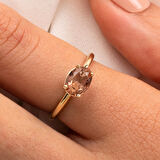 Gümüş Yüzük - 1.10 Karat Yan Zultanit Taşlı Octagon Swarovski 925 Ayar Gümüş Evlilik Teklifi Yüzüğü