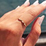 Gümüş Yüzük - Helezon Modern Tasarım Taşsız Minimal 925 Ayar Gümüş Yüzük