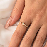 Gümüş Yüzük - Mekik Taşlı Signity Swaroski Angola Fantezi 925 Ayar Gümüş Yüzük