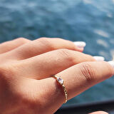 Gümüş Yüzük - Minimal Oval Swaroski Taşlı Gümüş Yüzük-Oval Taşlı 925 Ayar Eskitme Tektaş Gümüş Yüzük