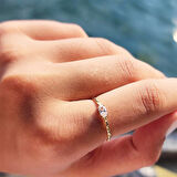 Gümüş Yüzük - Minimal Oval Swaroski Taşlı Gümüş Yüzük-Oval Taşlı 925 Ayar Eskitme Tektaş Gümüş Yüzük