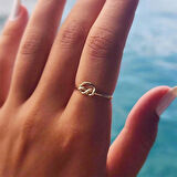 Gümüş Yüzük - Aşk Düğümü Gönül Bağı Taşsız Tasarım 925 Ayar Gümüş Yüzük