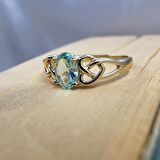 0.60 Karat Green Topaz Taşlı Fantazi Modern Tasarım 14 Ayar Altın Evlilik Alyansı