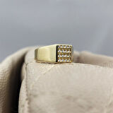 Gümüş Yüzük - Şövalye Modern Tasarım Gümüş Yüzük-Mikro Mıhlama Tasarım Şövalye 925 Ayar Gümüş Yüzük