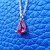 0.25 Karat Ruby Pırlanta Montürü Nano Has Taşlı Hediye 14 Ayar Altın Kolye