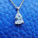 0.25 Karat Signity Swarovski Pırlanta Montürü Nano Has Taşlı Hediye 925 Ayar Gümüş Kolye