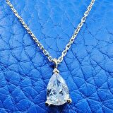 0.25 Karat Signity Swarovski Pırlanta Montürü Nano Has Taşlı Hediye 925 Ayar Gümüş Kolye