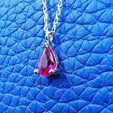 0.25 Karat Ruby Pırlanta Montürü Nano Has Taşlı Hediye 925 Ayar Gümüş Kolye