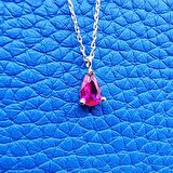 0.25 Karat Ruby Pırlanta Montürü Nano Has Taşlı Hediye 925 Ayar Gümüş Kolye