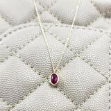 1.05 Karat Ruby Taşlı Tasarım Modern Gümüş Kolye-Ruby Taşlı Tasarım Hediye 925 Ayar Gümüş Kolye