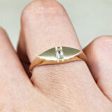 Gümüş Yüzük - Gümüş Mekik Tasarım Signity Swaroski Modern Tarz Minimal Gündelik 925 Ayar Gümüş Yüzük