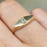 Gümüş Yüzük - Gümüş Mekik Tasarım Signity Swaroski Modern Tarz Minimal Gündelik 925 Ayar Gümüş Yüzük