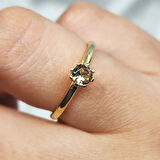 Gümüş Yüzük - Zultanit Doğal Taşlı Tek Taş 925 Ayar Gümüş Evlilik Teklifi Yüzüğü