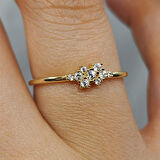 Gümüş Yüzük - Minimal Signity Swaroski (Zirkon) Taşlı Minimal Modern Tasarım 925 Ayar Gümüş Yüzük