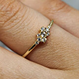 Gümüş Yüzük - Minimal Signity Swaroski (Zirkon) Taşlı Minimal Modern Tasarım 925 Ayar Gümüş Yüzük