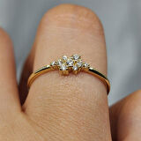 Gümüş Yüzük - Minimal Signity Swaroski (Zirkon) Taşlı Minimal Modern Tasarım 925 Ayar Gümüş Yüzük