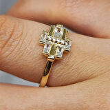 Gümüş Yüzük - Signity Swaroski (Zirkon) Taşlı Baget Tarz Tasarım 925 Ayar Gümüş Yüzük