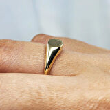 Minimal Tasarım Oval Şövalye 925 Ayar Gümüş Yüzük